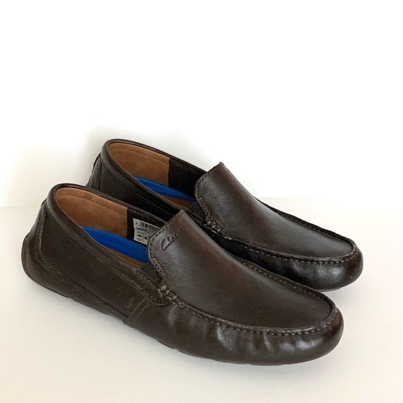 Mocassin Clarks Markman Plain Homme - Cuir Souple - Semelle Caoutchouc - Confortable Et Léger